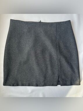 Charlotte Russe Charcoal Gray Mini Skirt with Front Slit